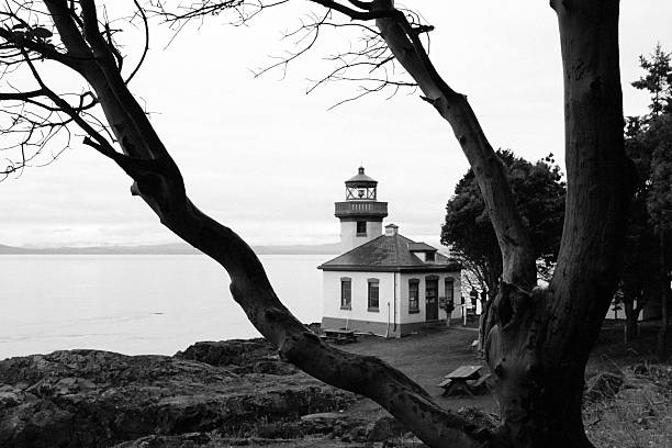 San Juan Island lighthouse  lime kiln lighthouse stock pictures, royalty-free photos & images