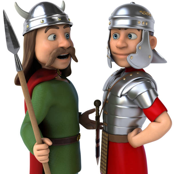 Roman and Gaul - 3D Illustration