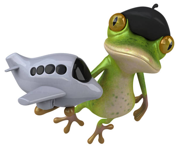 istock Fun french frog - 3D Illustration 1136801720