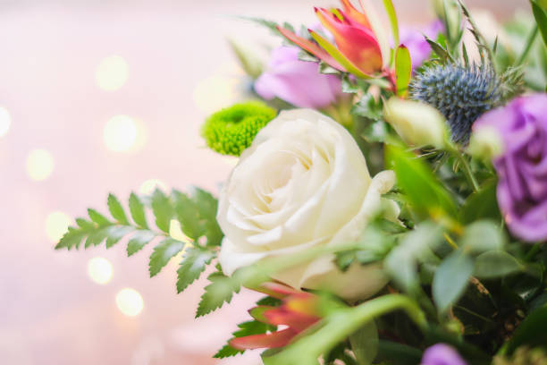 Bouquet of flowers with white roses
