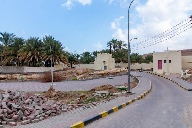 istock Landscape paving works in a village in Oman 1136811202