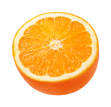 half cut juicy orange