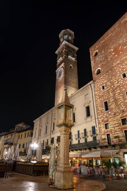 istock Piazza delle Erbe at Night - Verona Veneto Italy 1136814193
