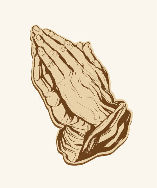 illustrations, cliparts, dessins animés et icônes de prière mains autocollant marron - holy spirit