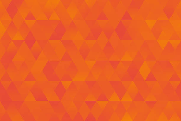 주황색 노란 삼각형 패턴 이음새가 없는 다채로운 rhomb 배경 밝은 기하학적 미니 멀리즘 - 오렌지색 배경 stock illustrations