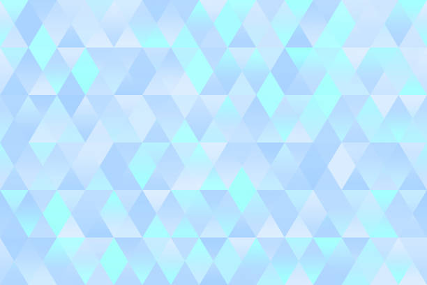 パステルカラフルなトライアングルパターンシームレスブルーティールパープルライラック菱形背景幾何学ミニマリズム - ホログラム点のイラスト素材／クリップアート素材／マンガ素材／アイコン素材