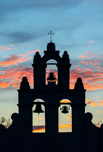 Sunset at Mission SanJuan Capistrano in San Antonio, Texas
