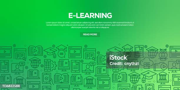 Elearning Vector Theme Vector Set Of Design Templates And Elements For Elearning In Trendy ...
