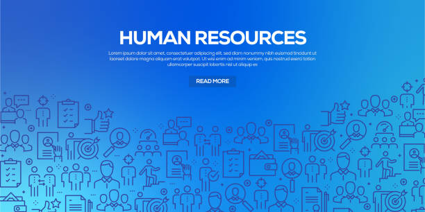 Vector set of design templates and elements for Human Resources in trendy linear style - Seamless patterns with linear icons related to Human Resources - Vector Vector set of design templates and elements for Human Resources in trendy linear style - Seamless patterns with linear icons related to Human Resources - Vector recruitment patterns stock illustrations