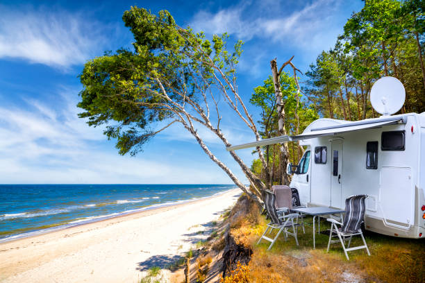 istock Vacations with camper in Baltic seashore 1136824133
