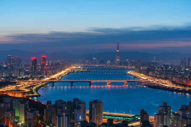 istock Seoul Cityscape at Night,South Korea. 1136824963