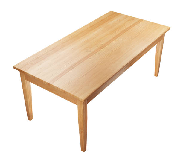 wooden table isolated on white with clipping path included, 3D render