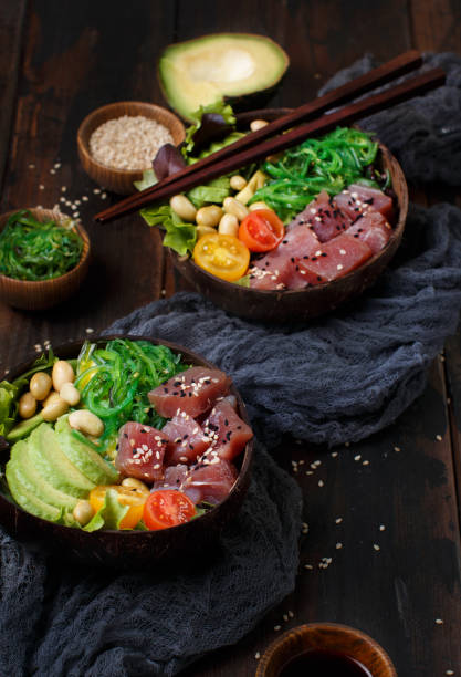 istock Hawaiian tuna poke bowls 1136828291