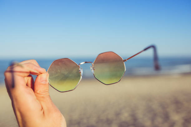 istock Retro sunglasses at the beach 1136829769
