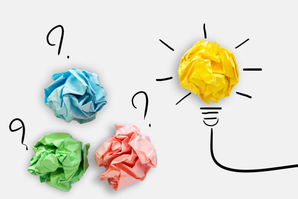 istock Creative Idea of Power Thinking Concept, Paper lightbulb Design With Graphic Drawing Stroke Line. Brainstorming Inspiration and Business Strategies Concept. 1136831812