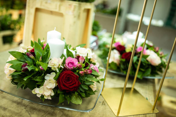 istock Beautiful wedding flower arrangement 1136834907