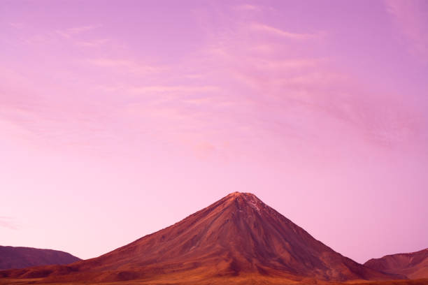 Licancabur volcano at sunset, San Pedro de Atacama, Atacama desert, Chile, South America