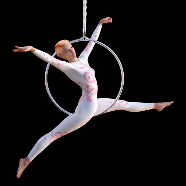 istock 3D illustration female circus performer on white 1136839824