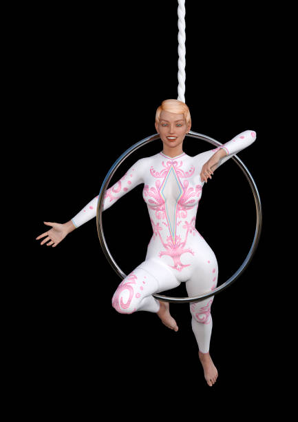 istock 3D illustration female circus performer on white 1136839853