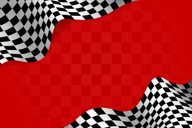 Vector illustration of racing flag borders