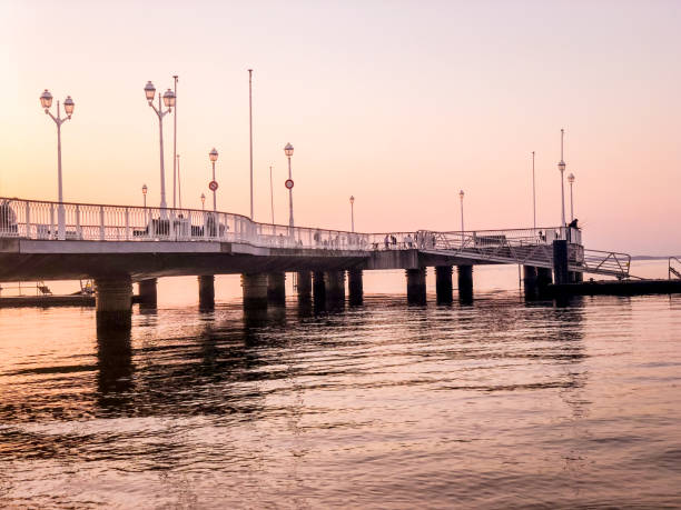 Sunset on Arcachon beach, France
