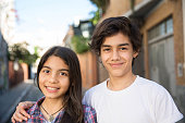 Portrait of Hispanic Boy and Girl