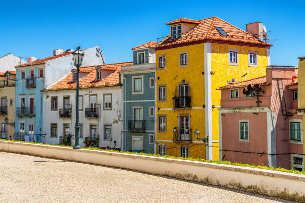 istock Colorful pastel buildings in Lisbon 1136843570