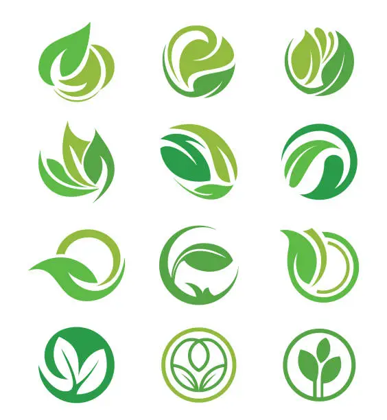 Vector illustration of Creative leaf inspiration vector logo design template.