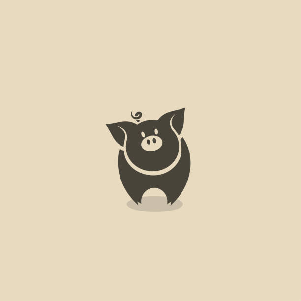 ikona świni - ilustracja wektorowa - pork stock illustrations