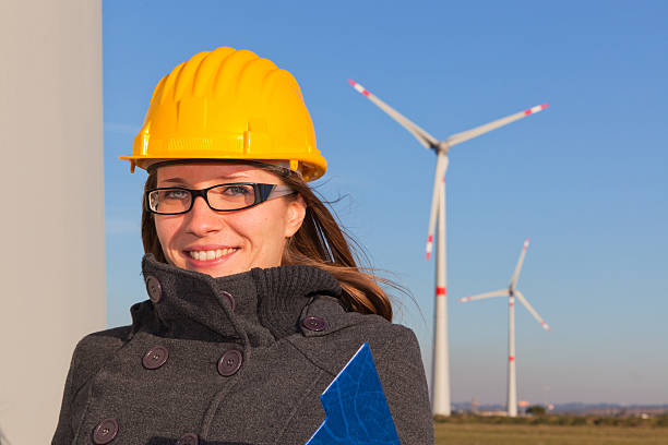 istock Female Engineer in a Wind Turbine Power Generation Station 113685156