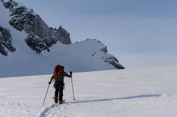 istock Ski mountaineering in the alpine 1136852410