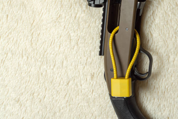 istock Shotgun with Chamber Lock Showing Gun Safety 1136852635