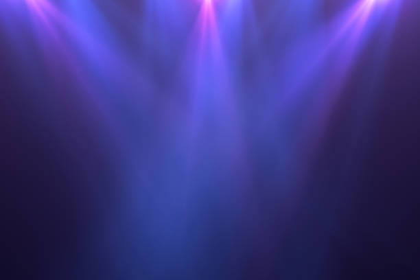 Neon Lights, Lens Flare, Space Light, Black Background Neon Lights on Black Background, Abstract, Futuristic Space Lights. stage light photos stock pictures, royalty-free photos & images