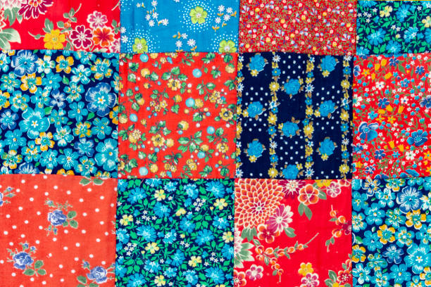 istock Patchwork abstract fabric background, winter, “Seeing off winter” festival 1136853862