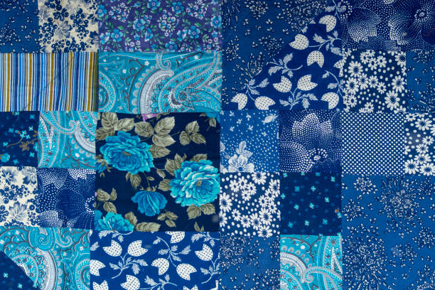 istock Patchwork abstract fabric background, winter, “Seeing off winter” festival 1136853907