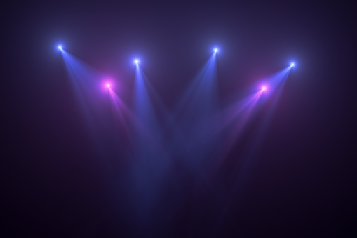 Neon Lights on Black Background, Abstract, Futuristic Space Lights.
