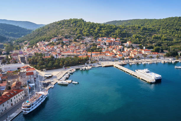istock Vis town on island Vis, Dalmatia, Croatia 1136855745