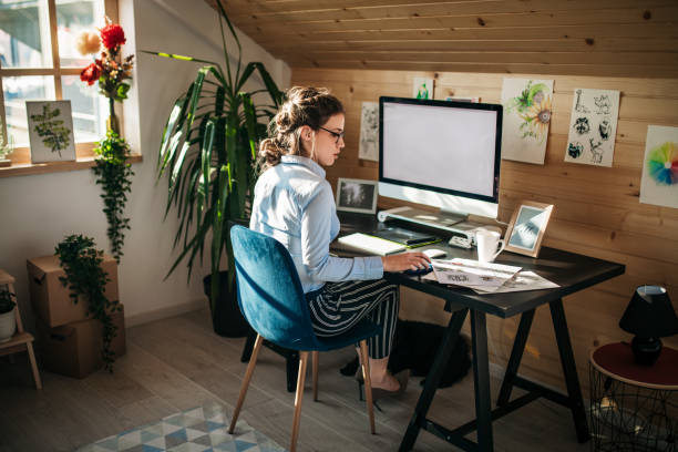 istock Businesswoman Working In Creative Office 1136856372