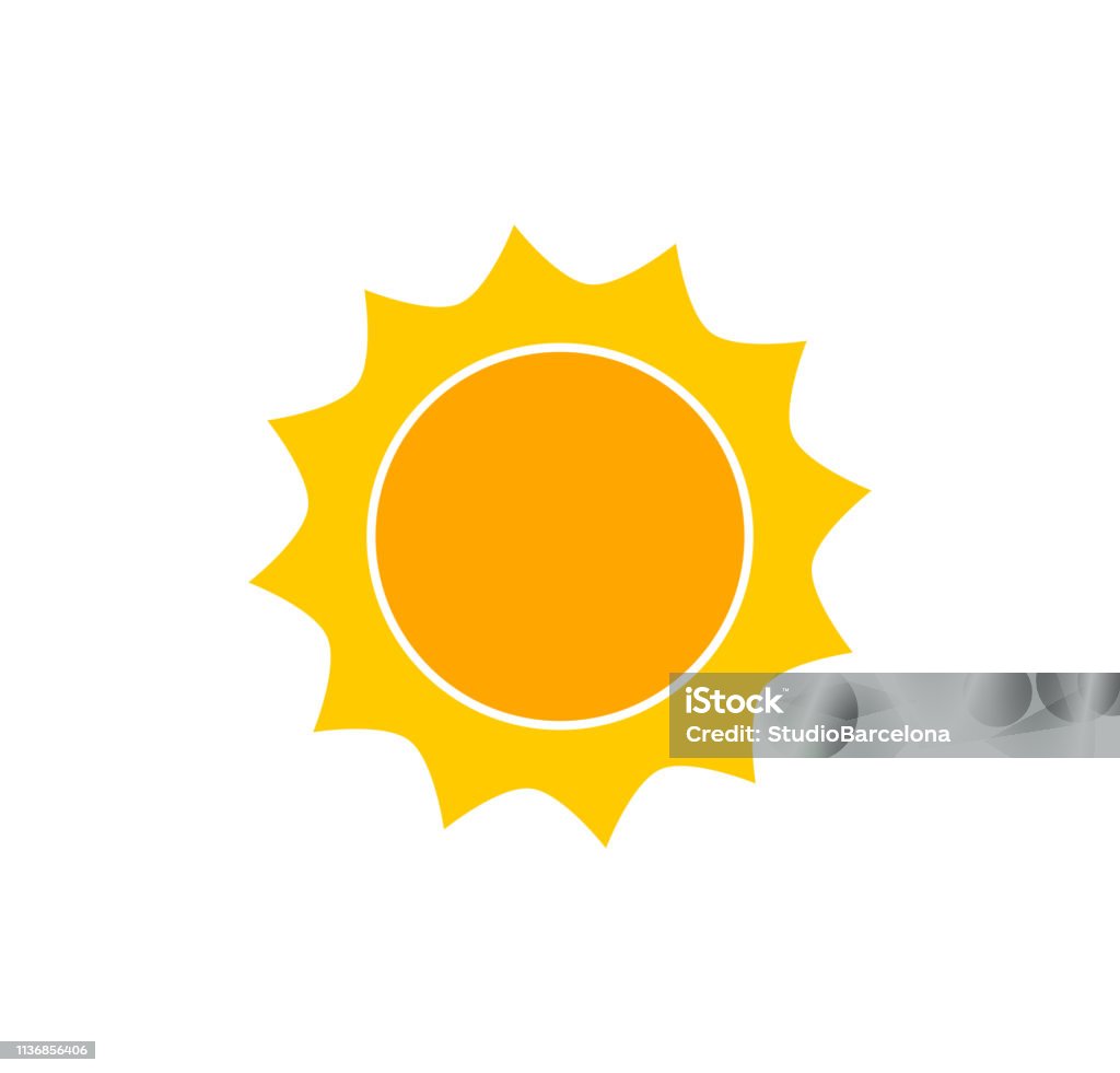 Cute sun icon. Cute sun icon. Flat design vector. Sun stock vector