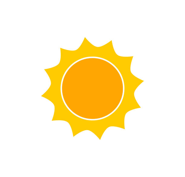 Cute sun icon. Cute sun icon. Flat design vector. sun clipart stock illustrations