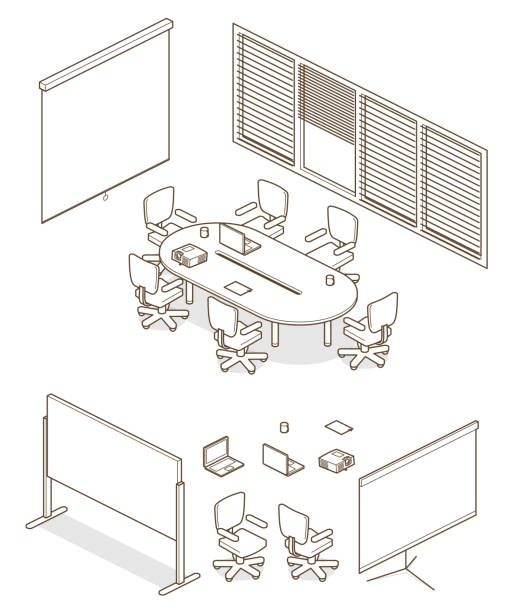 家庭/辦公室要素 - 投影屏幕 插圖 幅插畫檔、美工圖案、卡通及圖標