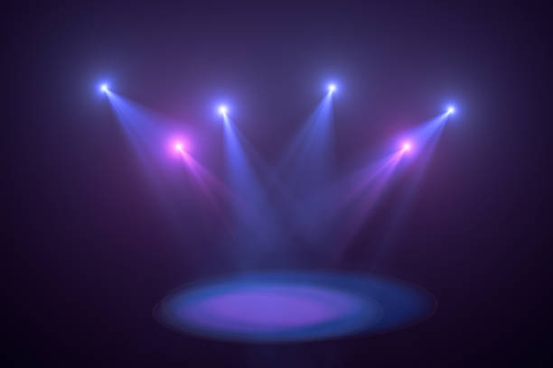 istock Neon Lights, Lens Flare, Space Light, Black Background 1136858391