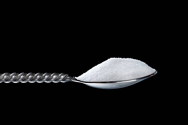 cucharada de azúcar - sugar spoon salt teaspoon fotografías e imágenes de stock