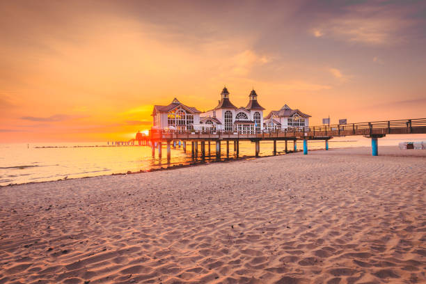 istock Sellin Pier at sunrise, Baltic Sea, Germany 1136860009