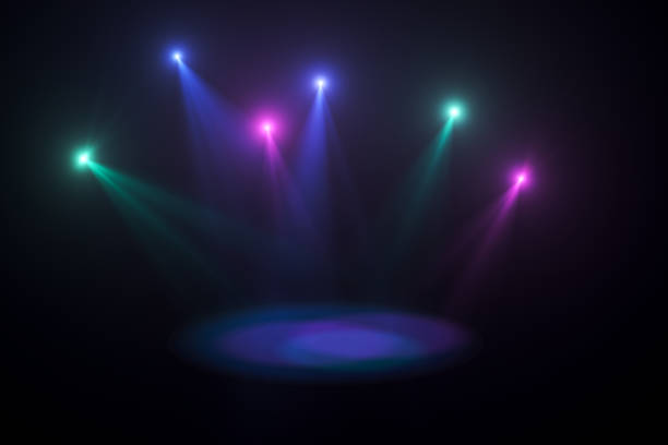 istock Neon Lights, Lens Flare, Space Light, Black Background 1136860159