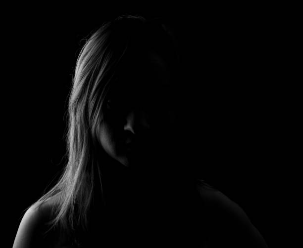 istock Young Woman Showing Expresion Black & White Isolated 1136864041