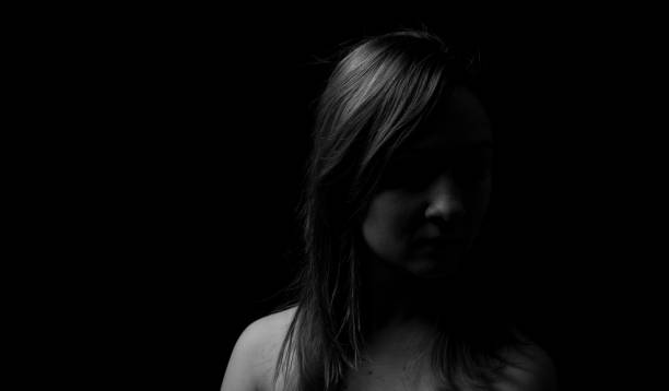 istock Young Woman Showing Expresion Black & White Isolated 1136864136