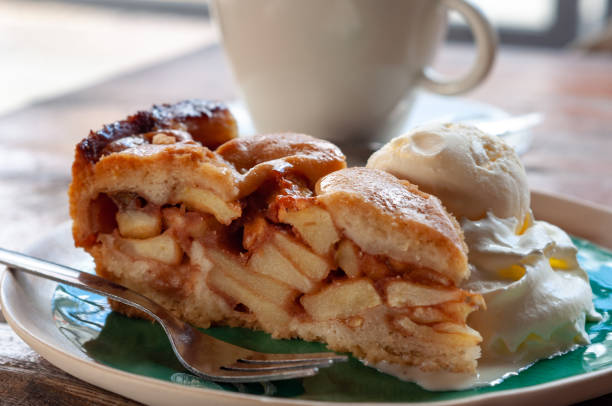 istock Apple Pie with Ice Cream and Whipped Cream 1136865995