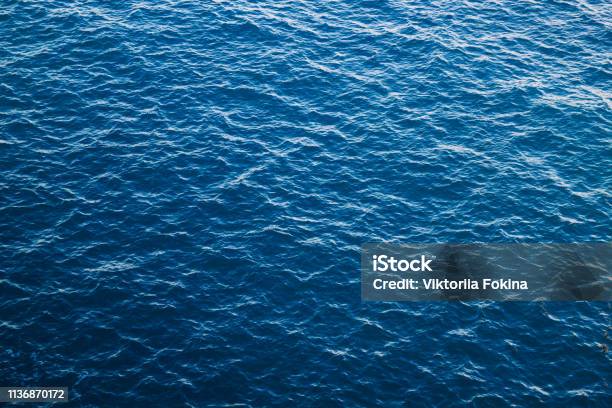 Blue Sea Water Background Atlantic Stock Photo - Download Image Now - Sea, Water, Textured Effect