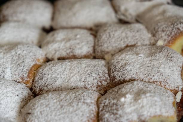 istock Baked stuffed cakes with marmalade and sugar. Home made. 1136870239